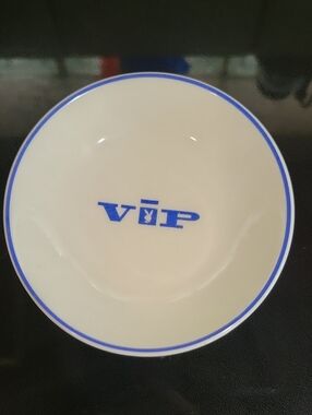 1963 Vintage PLAYBOY Ceramic Bowl with Blue Logo and Rim